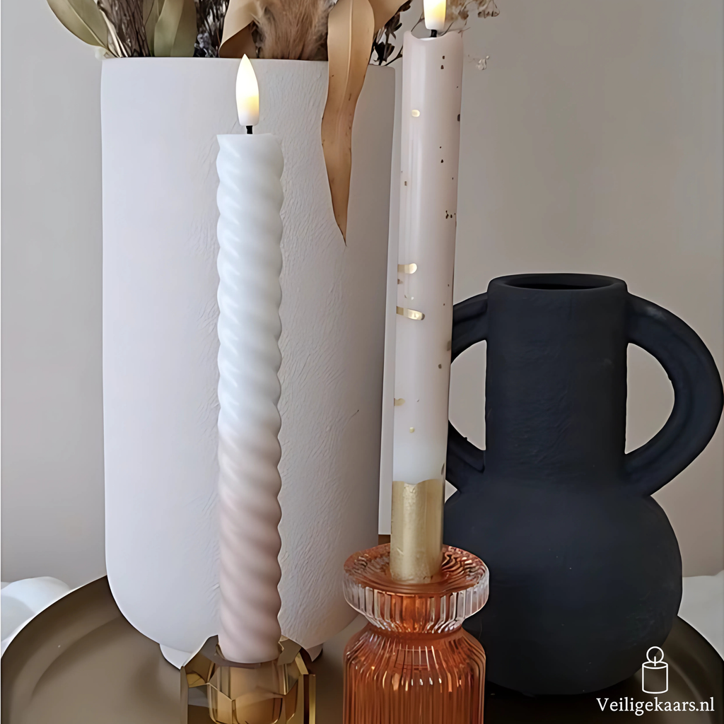 Pillar Gold Dots Beige (set van 2)