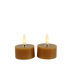 Theelichtjes 2 stuks - Rustiek - Amber