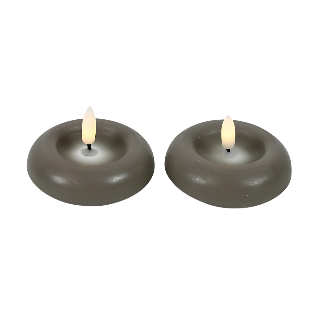 Drijfkaarsen 2 stuks - Grijs