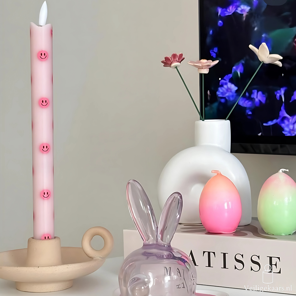 Pillar Smiley Pink (set van 2)