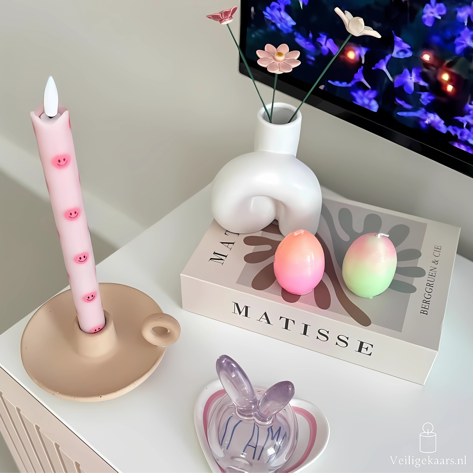 Pillar Smiley Pink (set van 2)