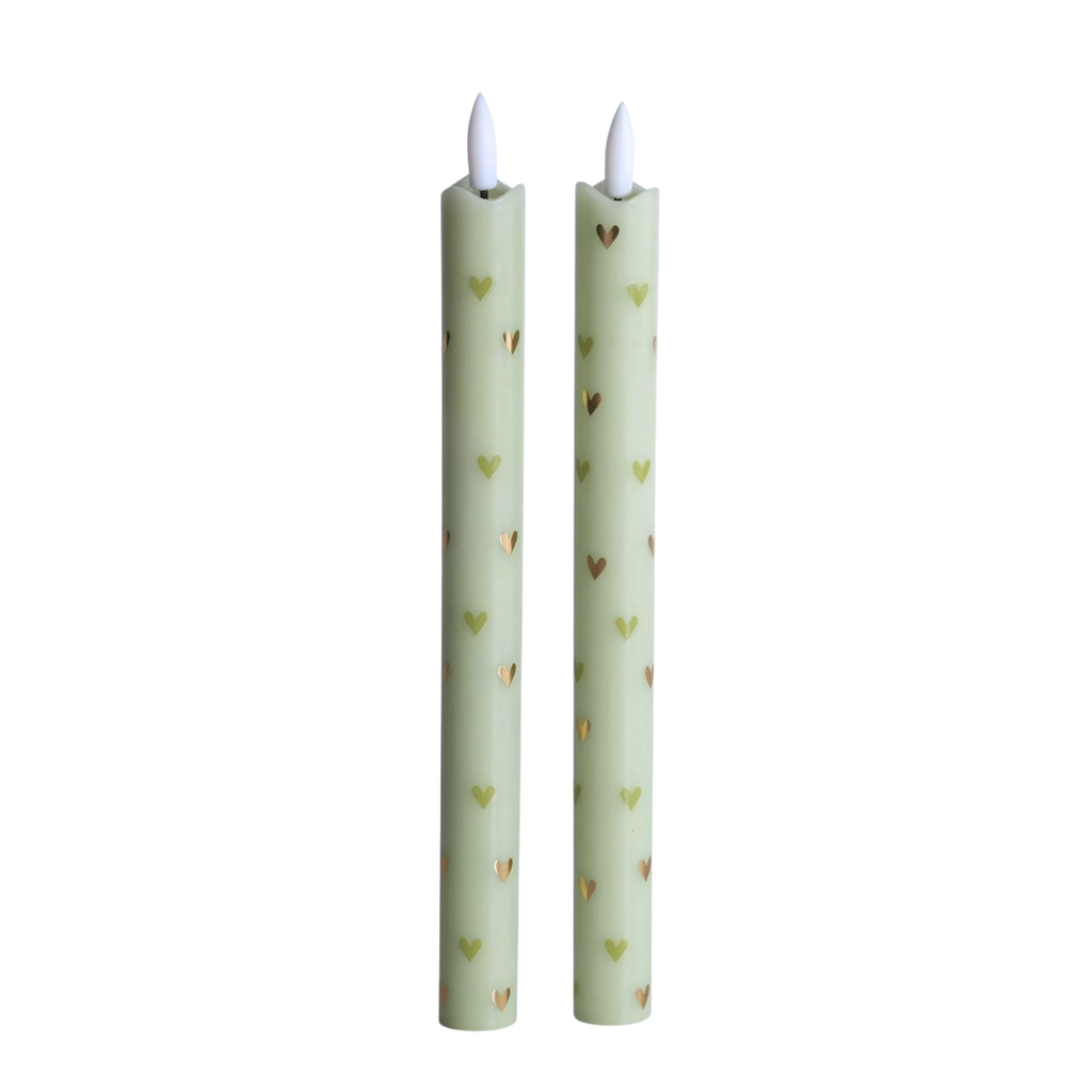 Pillar Hearts Green (set van 2)