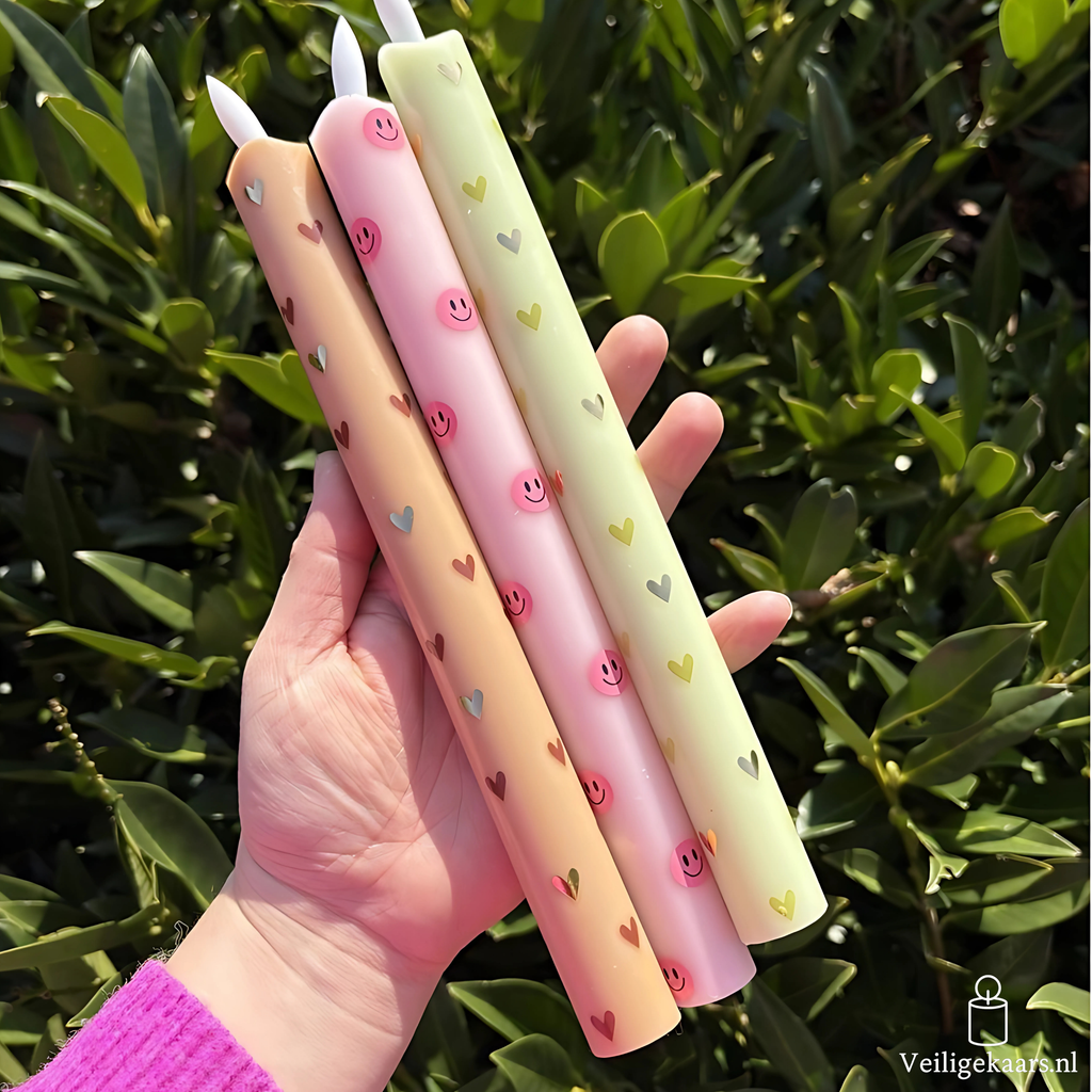 Pillar Hearts Sand (set van 2)