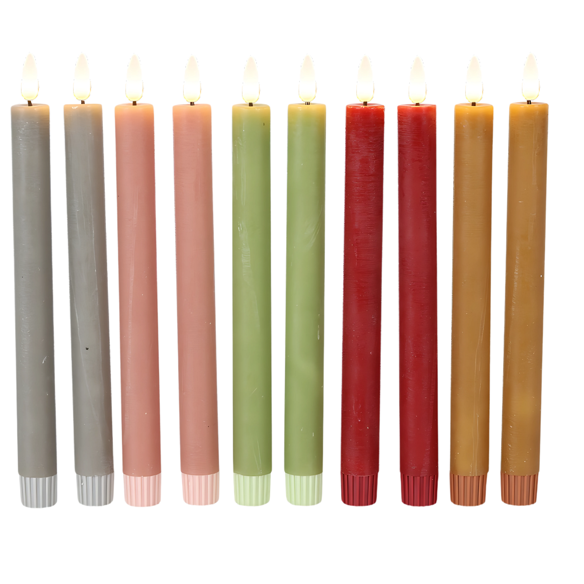 Dinerkaarsen 2 stuks - Rustiek - Grijs - Groot