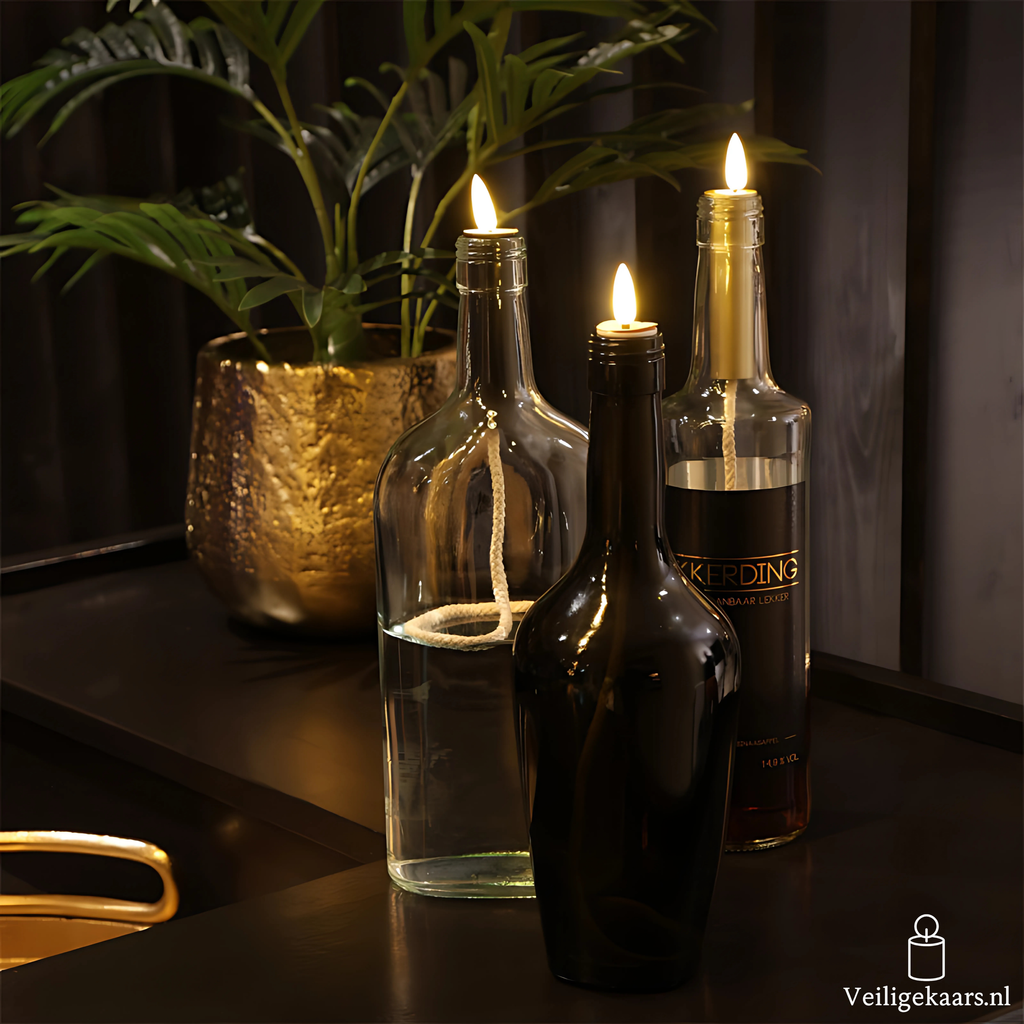 Kurk Kaars Met Touw Goud